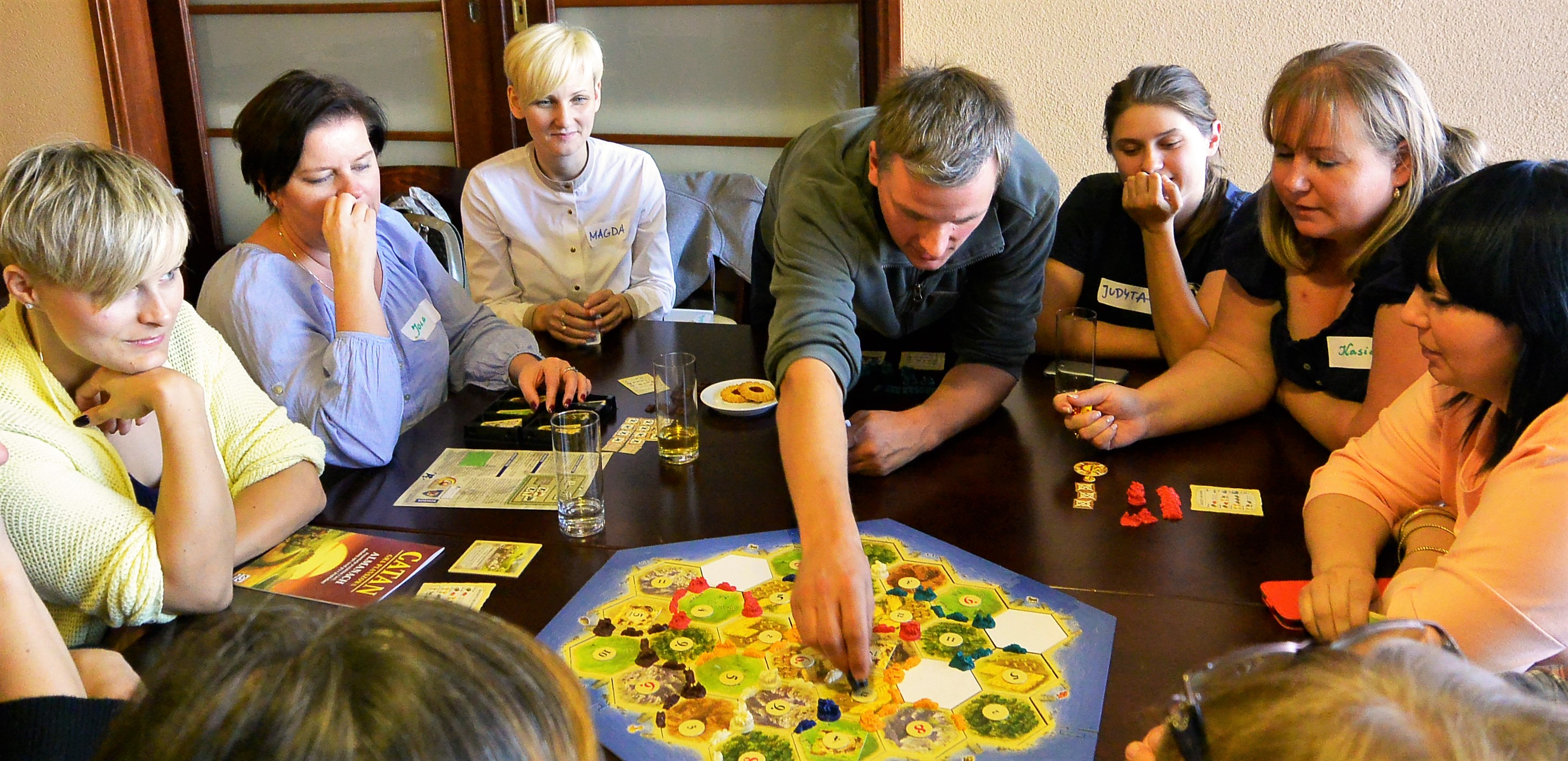 Teachers and librarians learned how to play Catan: Oil Springs through Green Games project. 